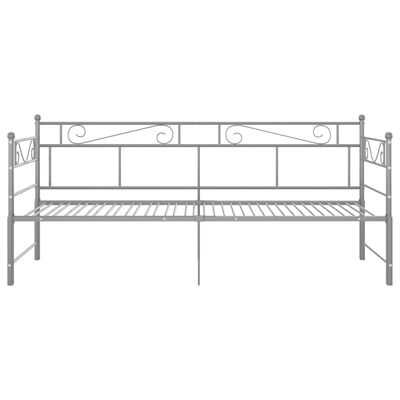 vidaXL Slaapbankframe uittrekbaar metaal grijs 90x200 cm