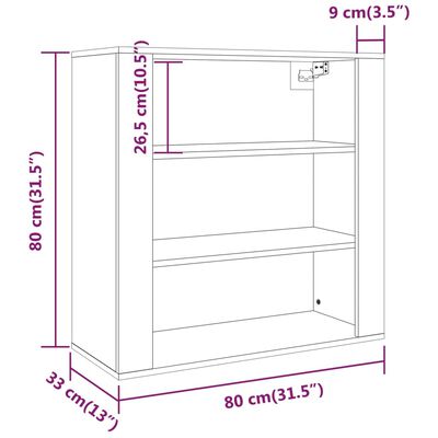 vidaXL Wandkast 80x33x80 cm bewerkt hout sonoma eikenkleurig