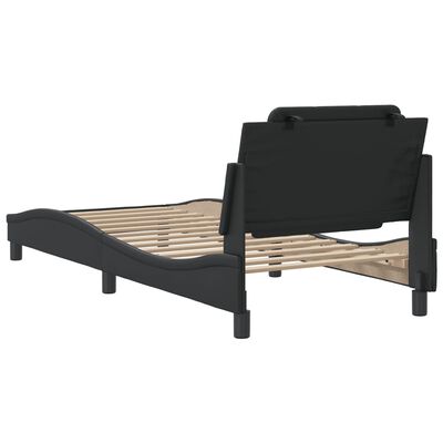 vidaXL Bedframe met hoofdbord kunstleer zwart 100x200 cm