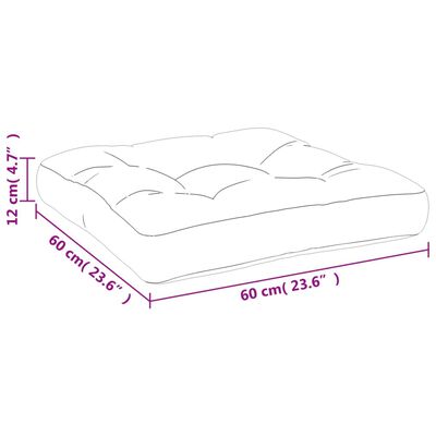 vidaXL Palletkussen 60x60x12 cm stof ruitpatroon grijs