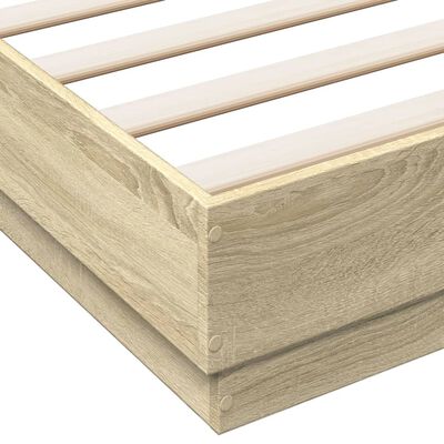 vidaXL Bedframe bewerkt hout sonoma eikenkleurig 140x200 cm