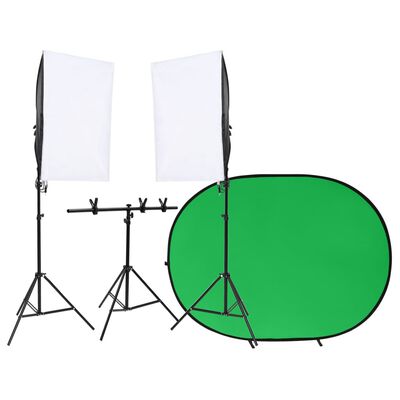 vidaXL Fotostudioset met verlichtingsset en achtergrondscherm