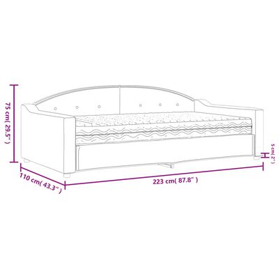 vidaXL Slaapbank met matras 100x200 cm stof crèmekleurig