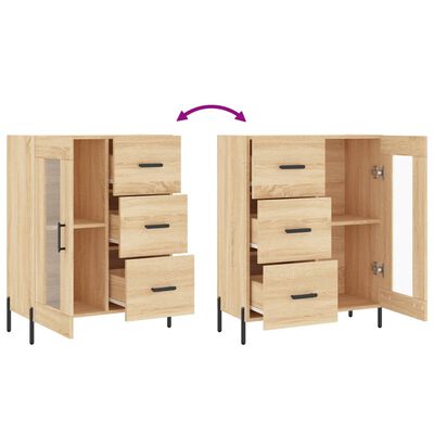 vidaXL Dressoir 69,5x34x90 cm bewerkt hout sonoma eikenkleurig