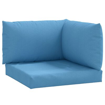 vidaXL Palletkussens 3 st stof gemêleerd blauw