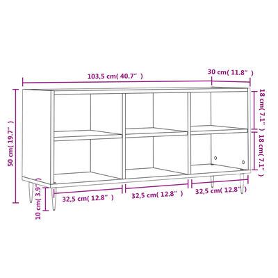 vidaXL Tv-meubel 103,5x30x50 cm bewerkt hout wit