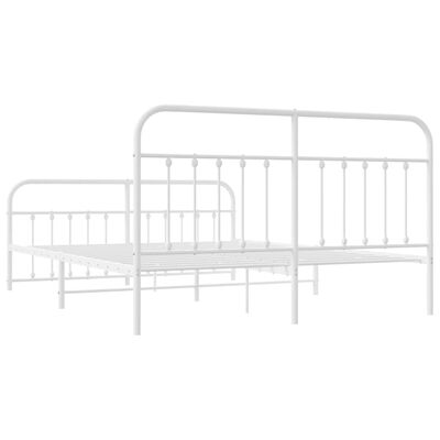 vidaXL Bedframe met hoofd- en voeteneinde metaal wit 183x213 cm