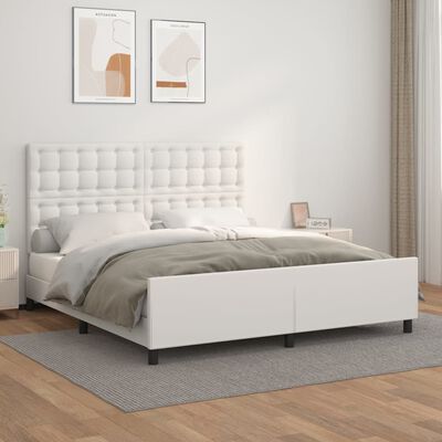 vidaXL Bedframe met hoofdbord kunstleer wit 180x200 cm