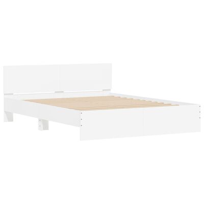 vidaXL Bedframe met hoofdeinde wit 150x200 cm