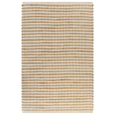 vidaXL Vloerkleed 120x180 cm handgeweven jute naturel en wit