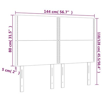 vidaXL Hoofdborden 4 st 72x5x78/88 cm stof taupe