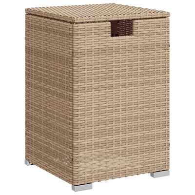 vidaXL Afdekkast voor propaangasfles 40x40x60 cm Poly Rattan beige