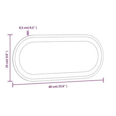 vidaXL Badkamerspiegel LED ovaal 60x25 cm