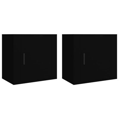 vidaXL Nachtkastjes 2 st wandgemonteerd 50x30x47 cm zwart