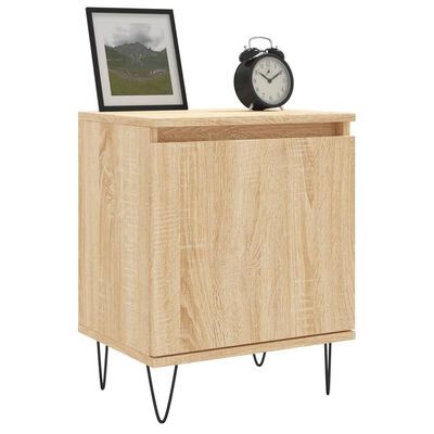 vidaXL Nachtkastjes 2 st 40x30x50 cm bewerkt hout sonoma eikenkleurig