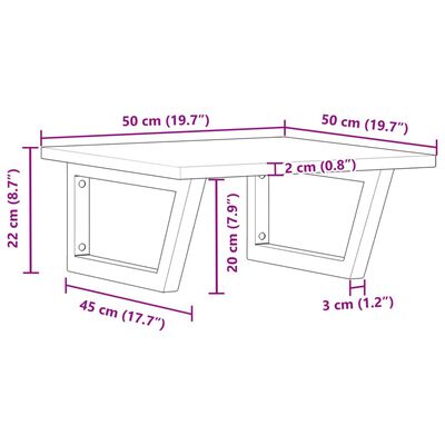 vidaXL Badkamer wandschap staal en massief acaciahout