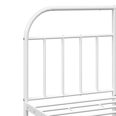 vidaXL Bedframe met hoofd- en voeteneinde metaal wit 150x200 cm