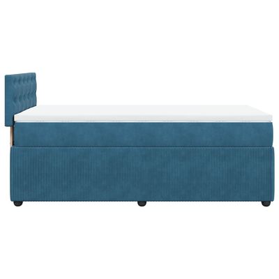 vidaXL Boxspring met matras fluweel blauw 90x190 cm