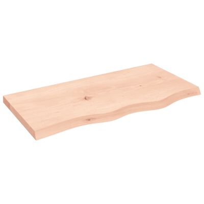 vidaXL Wandschap 80x40x(2-4) cm onbehandeld massief eikenhout