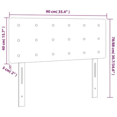 vidaXL Hoofdbord LED 90x5x78/88 cm stof lichtgrijs