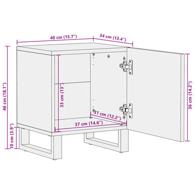 vidaXL Nachtkastjes 2 st 40x34x46 cm massief gerecycled hout