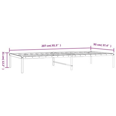 vidaXL Bedframe metaal wit 90x200 cm