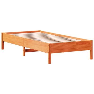 vidaXL Bedframe zonder matras massief grenenhout wasbruin 90x200 cm