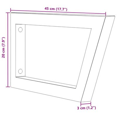 vidaXL Wandbeugels voor wasbak 2 st trapezium staal wit