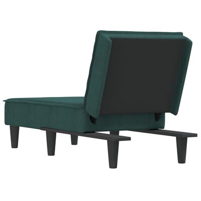 vidaXL Chaise longue fluweel donkergroen