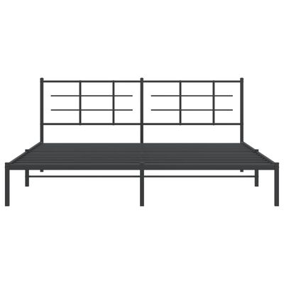 vidaXL Bedframe met hoofdbord metaal zwart 200x200 cm