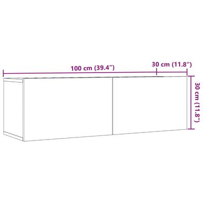 vidaXL Tv-meubels 2 st wandgemonteerd 100x30x30 cm artisanaal eiken