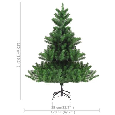 vidaXL Kunstkerstboom Nordmann met LED's en kerstballen 150 cm groen