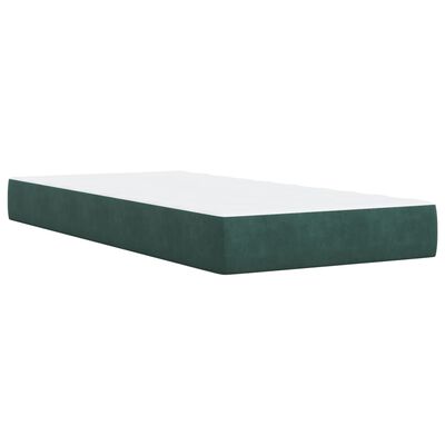 vidaXL Boxspring met matras fluweel donkergroen 90x190 cm