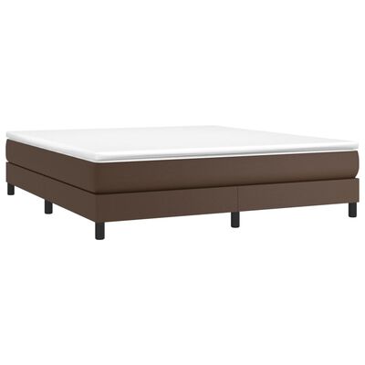 vidaXL Boxspring met matras kunstleer bruin 180x200 cm