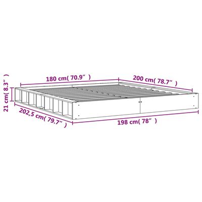 vidaXL Bedframe zonder matras massief grenenhout wasbruin 180x200 cm