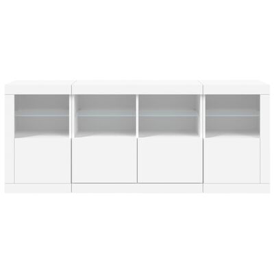 vidaXL Dressoir met LED-verlichting 163x37x67 cm wit