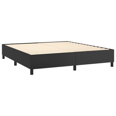 vidaXL Boxspring met matras kunstleer zwart 160x200 cm