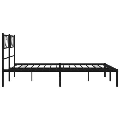 vidaXL Bedframe met hoofdbord metaal zwart 140x200 cm