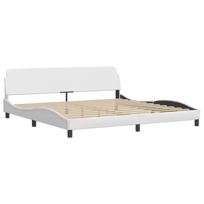 vidaXL Bedframe met hoofdbord kunstleer wit 200x200 cm