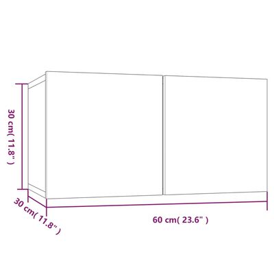 vidaXL Tv-hangmeubel 60x30x30 cm bewerkt hout grijs sonoma eikenkleur