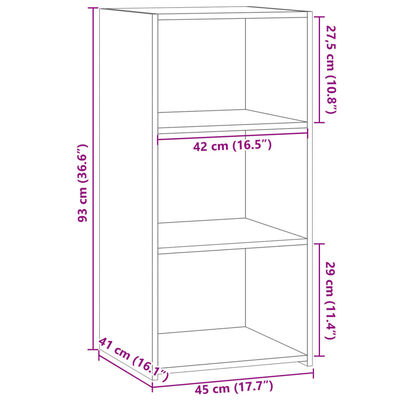 vidaXL Dressoir 45x41x93 cm bewerkt hout grijs sonoma eikenkleurig