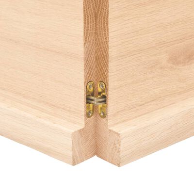 vidaXL Wandschap 200x40x(2-4) cm onbehandeld massief eikenhout