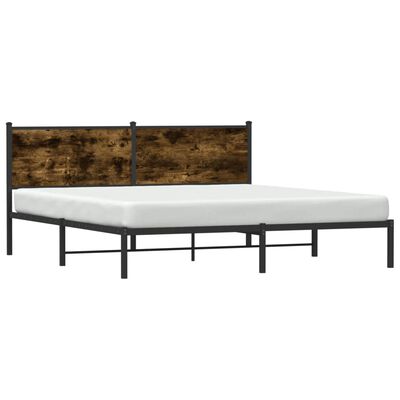 vidaXL Bedframe zonder matras metaal gerookt eikenkleurig 160x200 cm