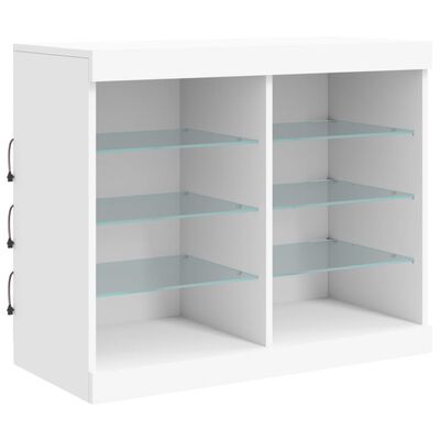 vidaXL Dressoir met LED-verlichting 202x37x67 cm wit