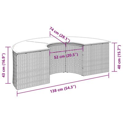 vidaXL Voetensteun met kussen poly rattan zwart