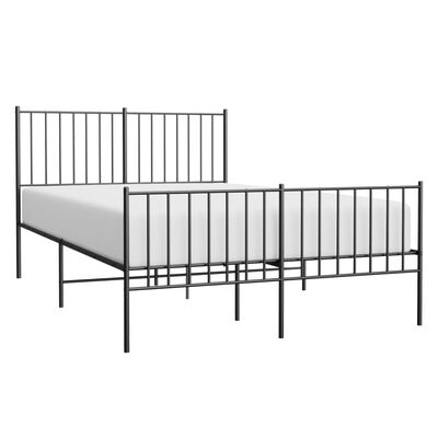 vidaXL Bedframe met hoofd- en voeteneinde metaal zwart 120x190 cm