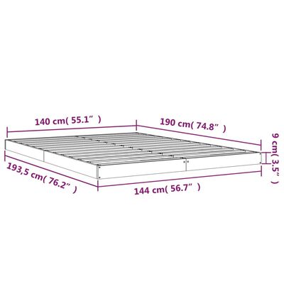 vidaXL Bedframe massief grenenhout wit 140x190 cm