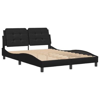 vidaXL Bedframe met hoofdbord kunstleer zwart 120x200 cm