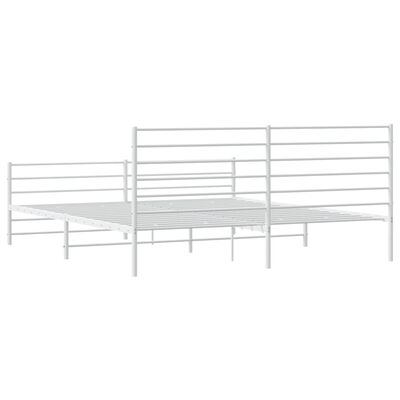 vidaXL Bedframe met hoofd- en voeteneinde metaal wit 180x200 cm