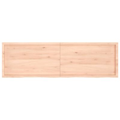 vidaXL Wandschap 200x60x(2-4) cm onbehandeld massief eikenhout